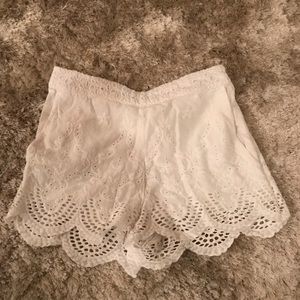 Kimchi Blue white eyelet lace up back shorts